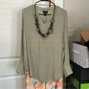 RACHEL Rachel Roy Olive Green Blouse